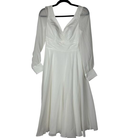 JJ's House Ivory Chiffon Long Sleeve Formal Dress – Size 4 – NWT - Picture 6 of 7